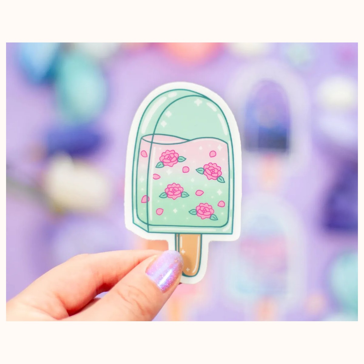 Popsicle Cute Aesthetic Vinyl Stickers view 2
