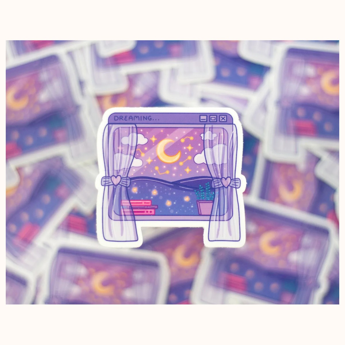Dreaming Window Aesthetic Cute Vinyl Sticker view 2