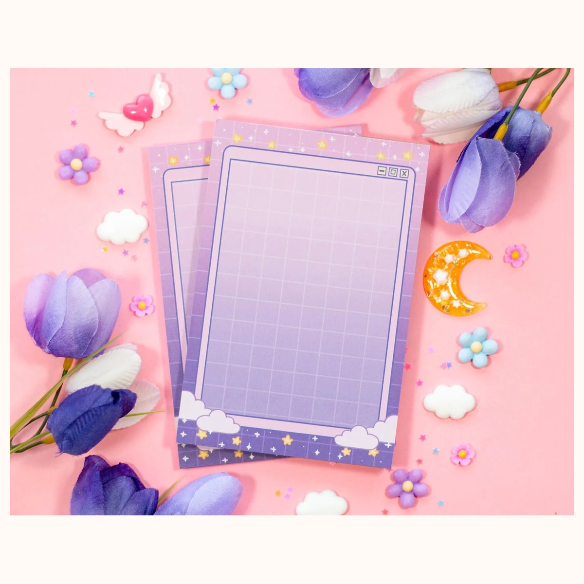 Purple Gradient Clouds Aesthetic Message Memo Notepad view 3