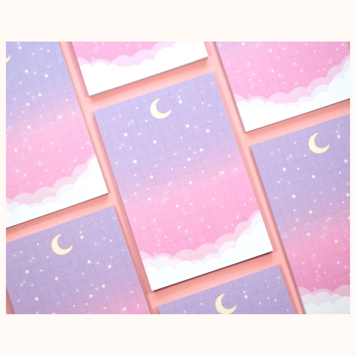 Starry Clouds Gradient Aesthetic Dreamy Memo Notepad view 3