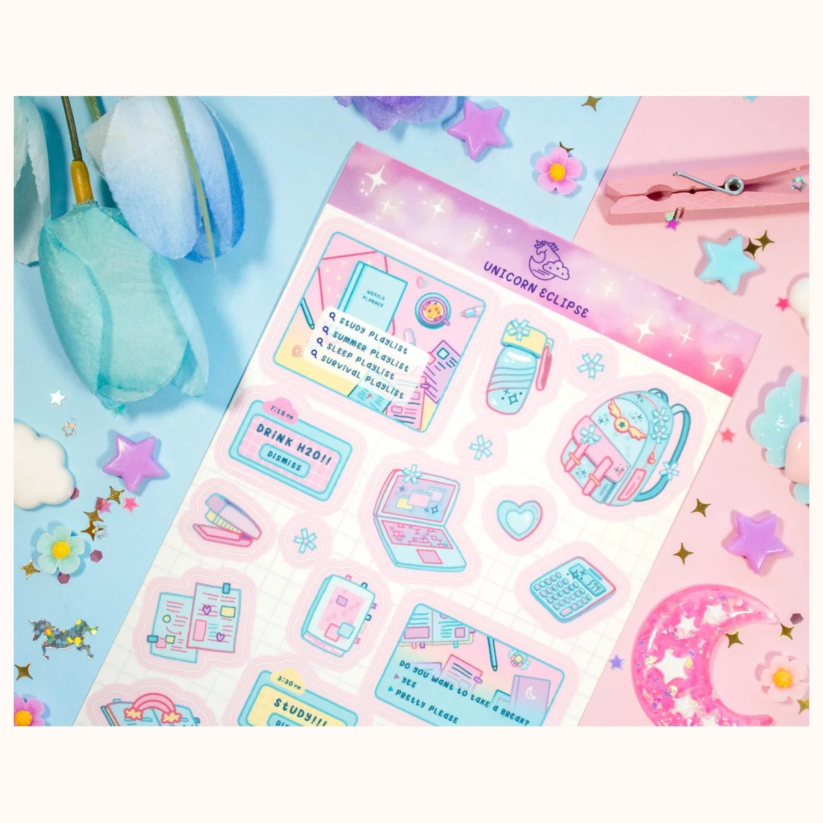 Straight-a-student Aesthetic Sticker Sheet view 2