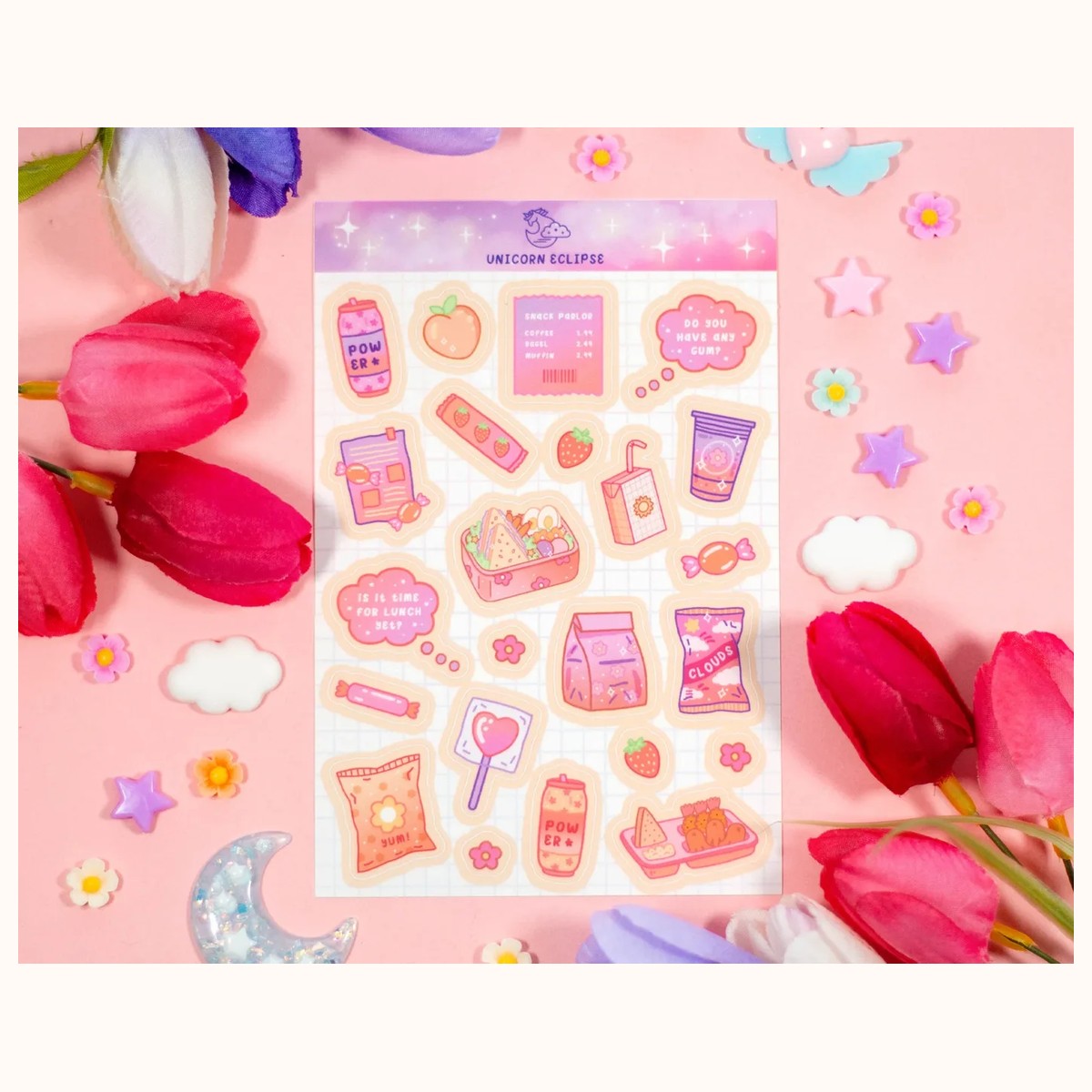 Schooltime Snacker Aesthetic Sticker Sheet by Farouk Book Store