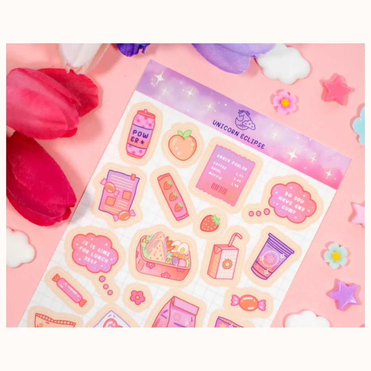 Schooltime Snacker Aesthetic Sticker Sheet view 2