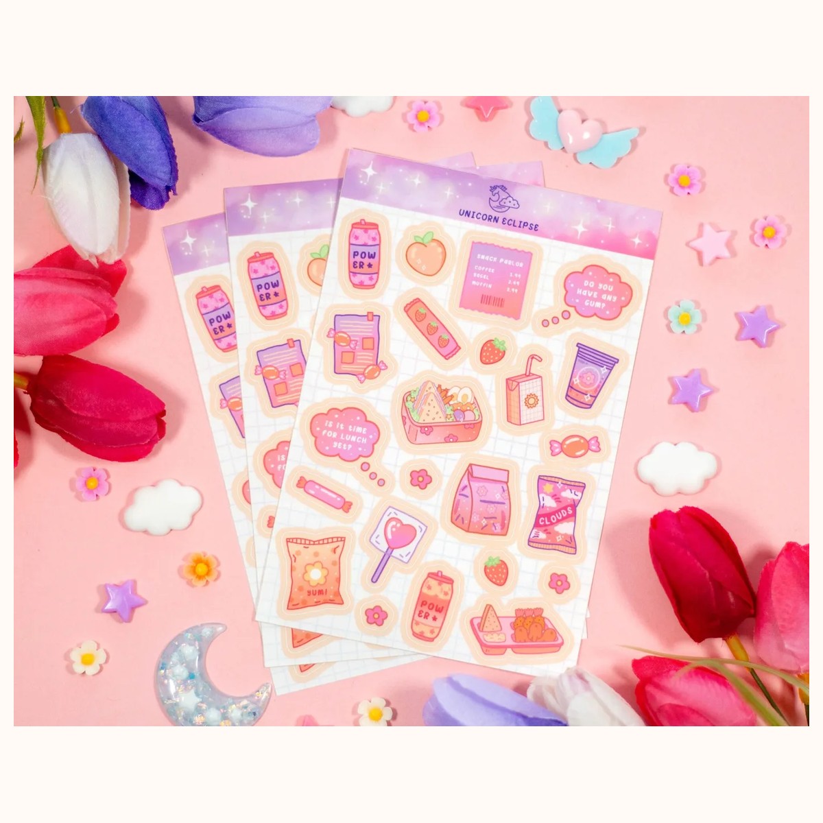 Schooltime Snacker Aesthetic Sticker Sheet view 3