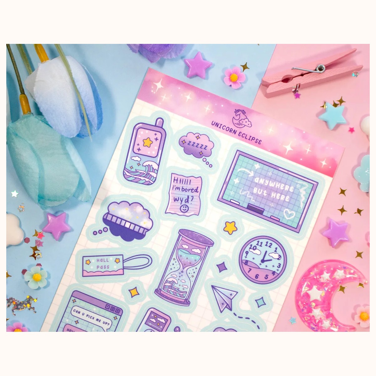 Classroom Daydreamer Aesthetic Sticker Sheet view 2
