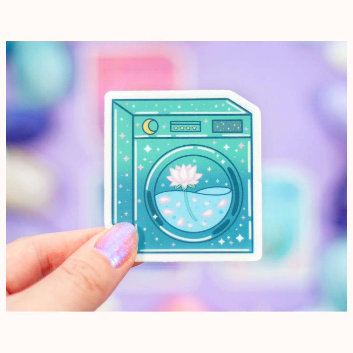 Laundry Machine Aesthetic Cute Vinyl Stickers view 4