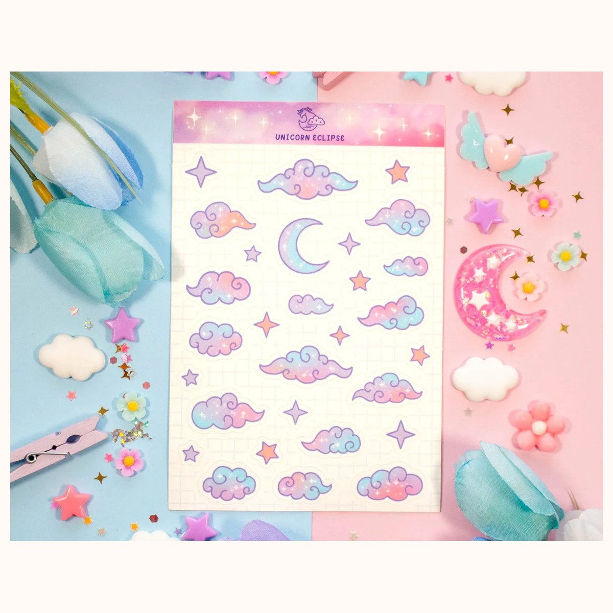 Clouds Version 2 Sticker Sheet | Planner Stickers, Kawaii Stickers by Farouk Book Store