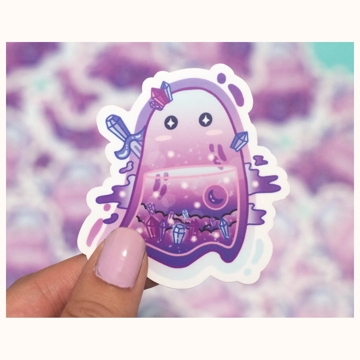 Crystal Ghost Aesthetic Sticker Vinyl by Farouk Book Store