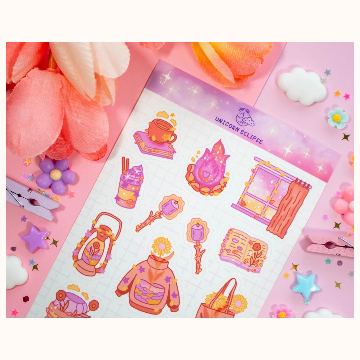Cozy Days Sticker Sheet | Planner Stickers, Decorative Stickers view 3