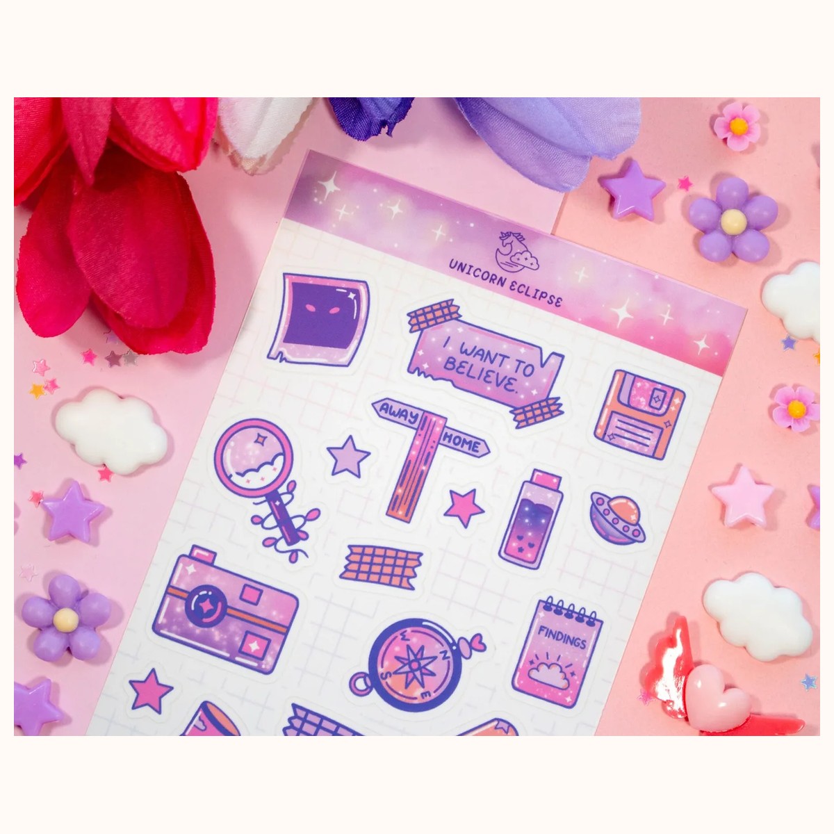 Pastel Cryptidcore Sticker Sheet | Planner Stickers, Decorative Stickers view 2