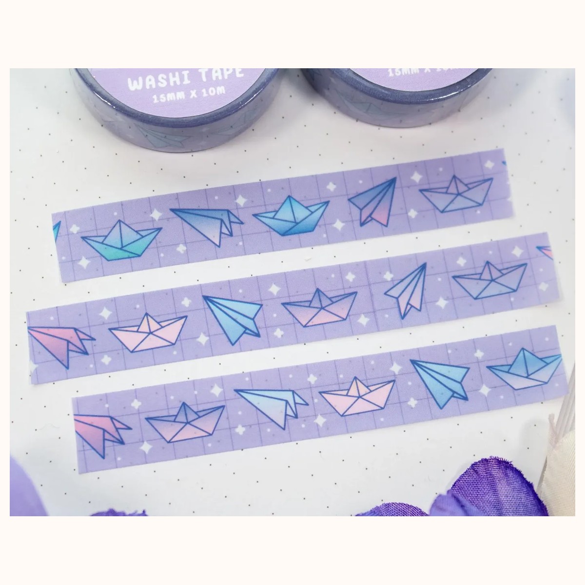 Paper Planes and Boats Washi Tape | Aesthetic Kawaii Cute Stationery view 2