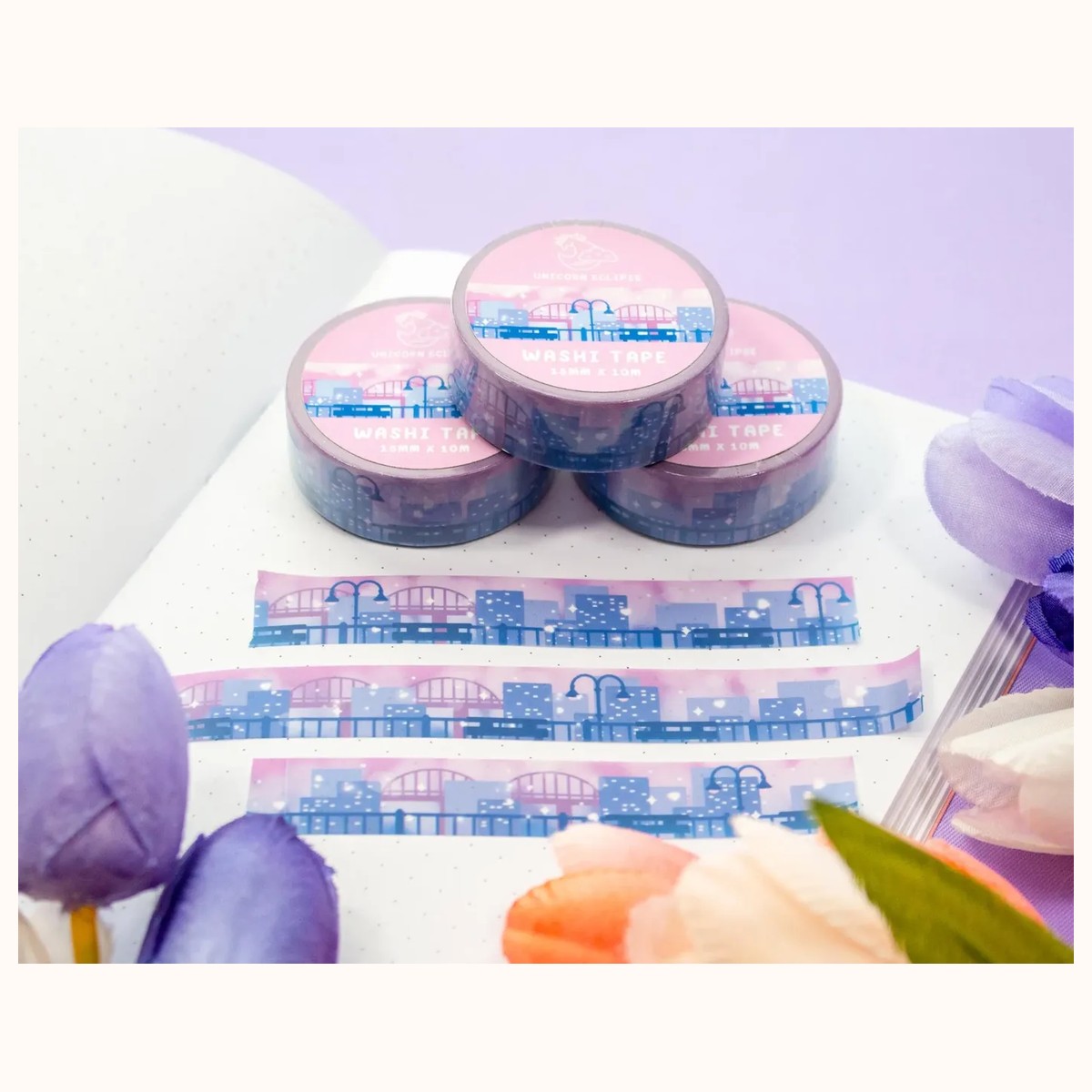 City Skyline Washi Tape | Aesthetic Kawaii Cute Stationery view 3