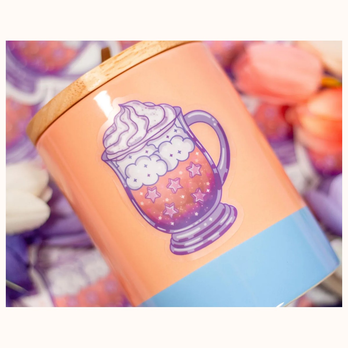 Iced Coffee CLEAR Aesthetic Vinyl Waterproof Sticker view 2