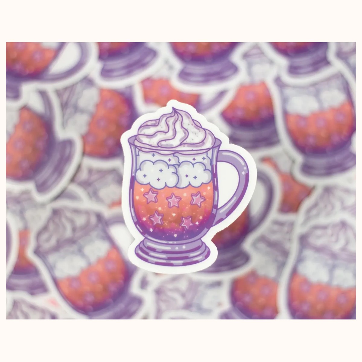Iced Coffee CLEAR Aesthetic Vinyl Waterproof Sticker view 3