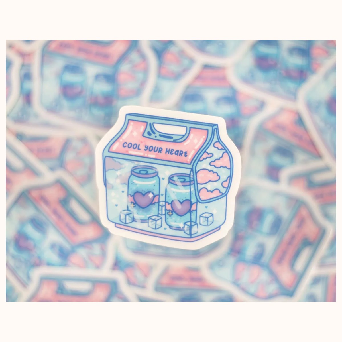 Cooler CLEAR Vinyl Waterproof Sticker view 3