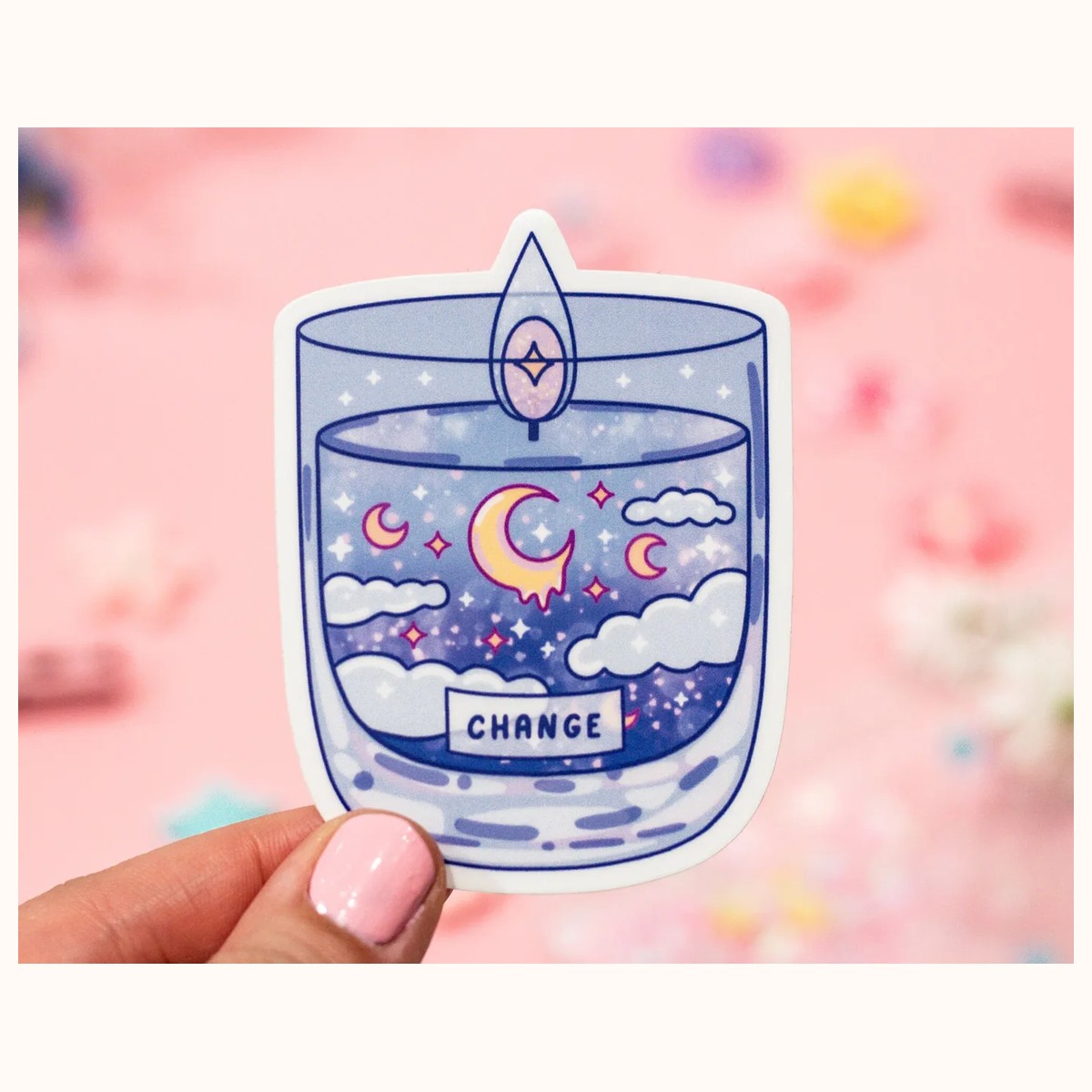 Affirmation Candles Cute Aesthetic Vinyl Stickers view 2