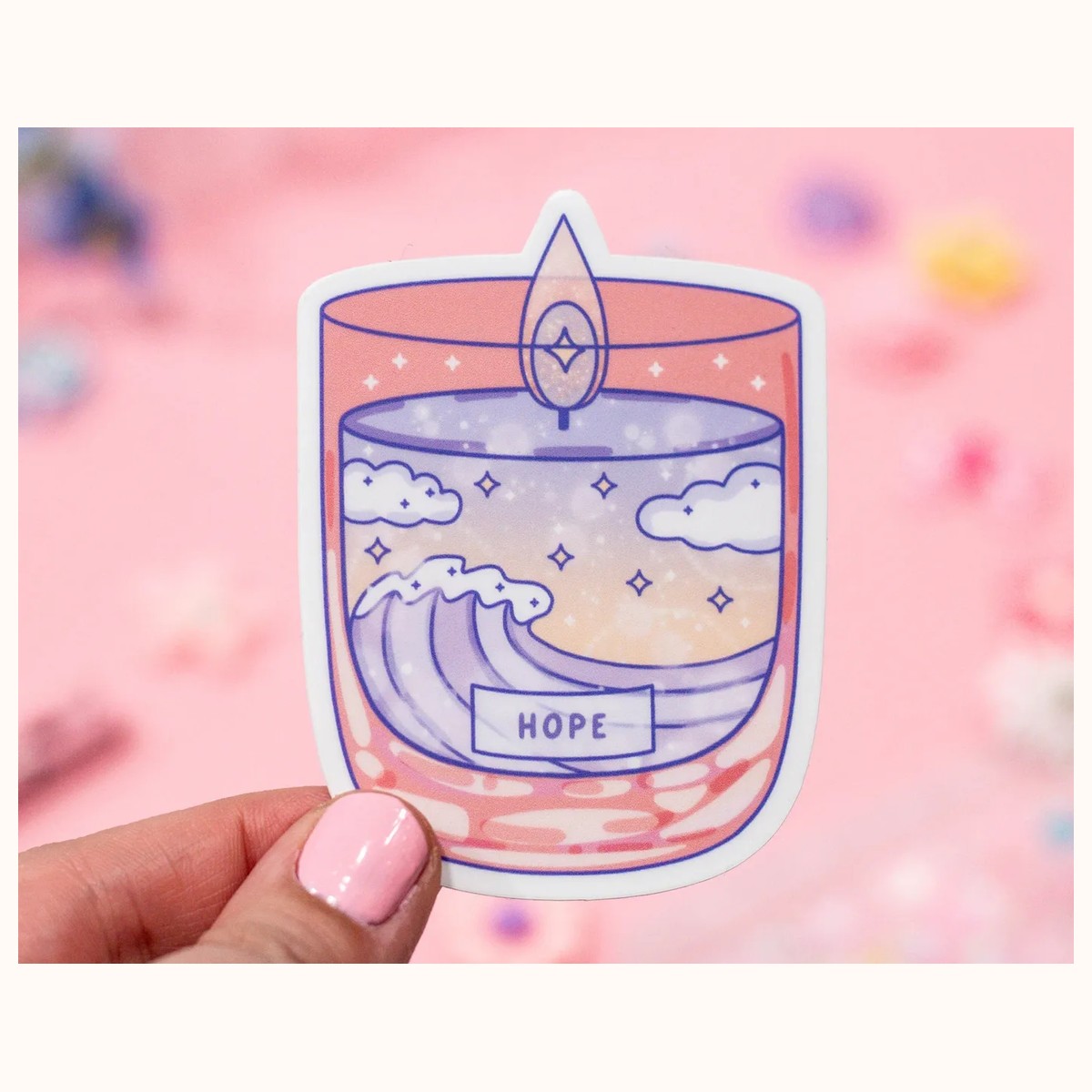 Affirmation Candles Cute Aesthetic Vinyl Stickers view 3