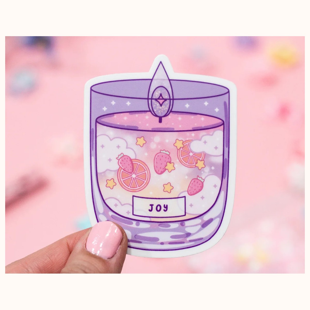 Affirmation Candles Cute Aesthetic Vinyl Stickers view 4