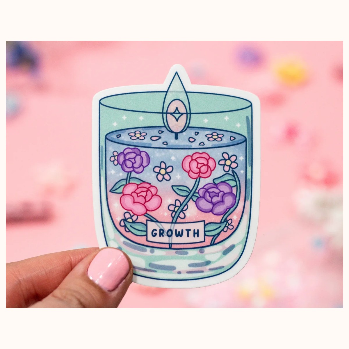 Affirmation Candles Cute Aesthetic Vinyl Stickers view 5
