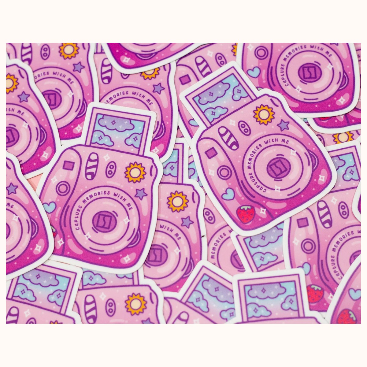Camera Cute Aesthetic Vinyl Sticker view 2