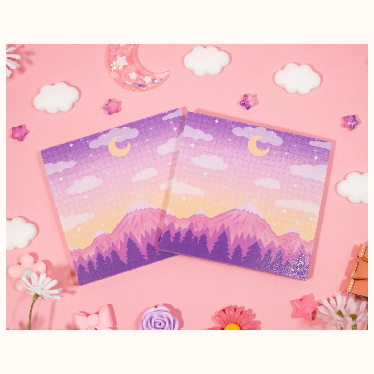 Mountains Sticky Note | Kawaii Dreamy Aesthetic by Farouk Book Store