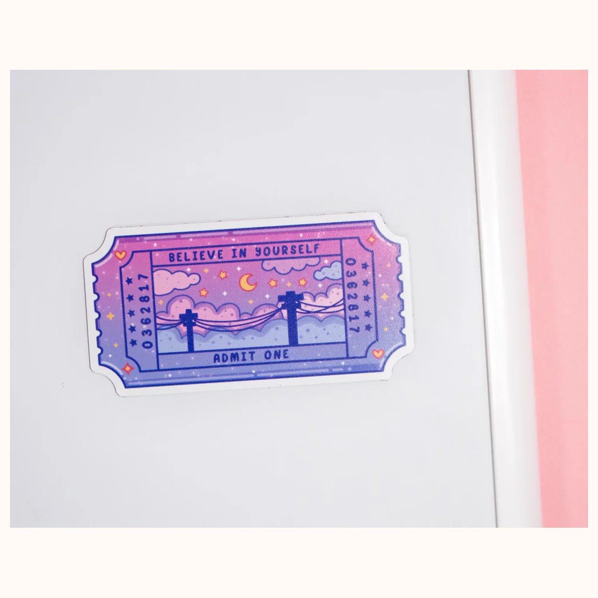 Ticket Aesthetic Cute Fridge Magnet by Farouk Book Store