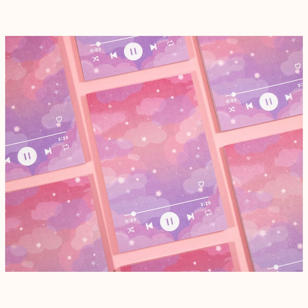 Sunset Music Player Aesthetic Cute Memo Notepad view 2