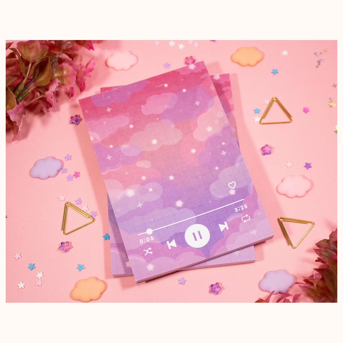 Sunset Music Player Aesthetic Cute Memo Notepad view 3