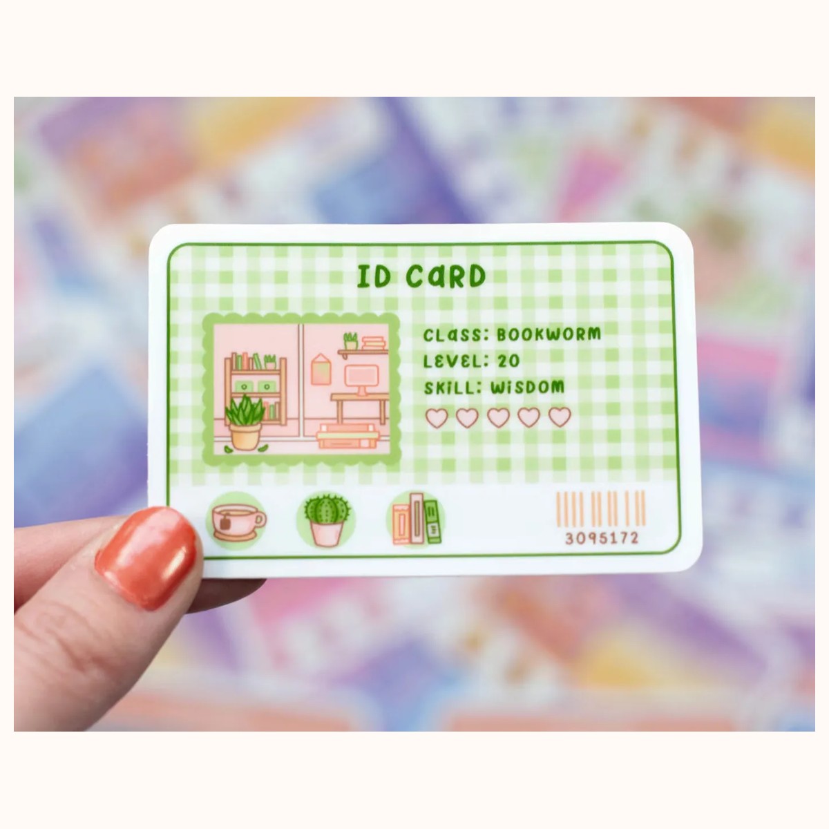 ID Card Aesthetic Vinyl Sticker | Waterproof, Waterbottle, Kawaii Stickers, Planner view 2