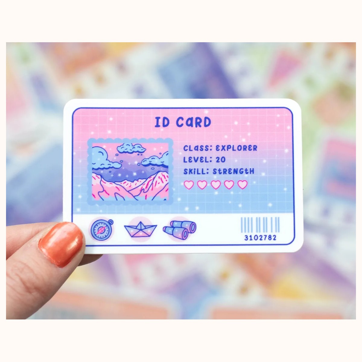 ID Card Aesthetic Vinyl Sticker | Waterproof, Waterbottle, Kawaii Stickers, Planner view 3