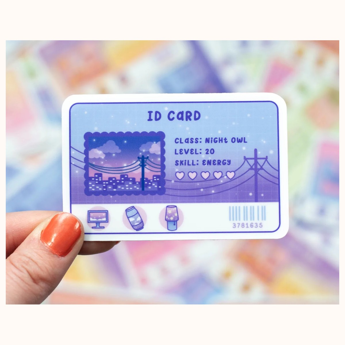 ID Card Aesthetic Vinyl Sticker | Waterproof, Waterbottle, Kawaii Stickers, Planner view 7