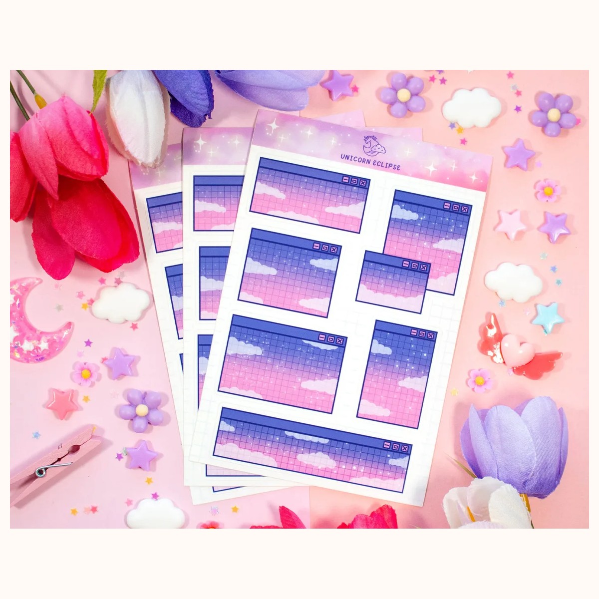 Computer Pop Ups Cute Sticker Sheet | Planner Stickers, Decorative Stickers view 2