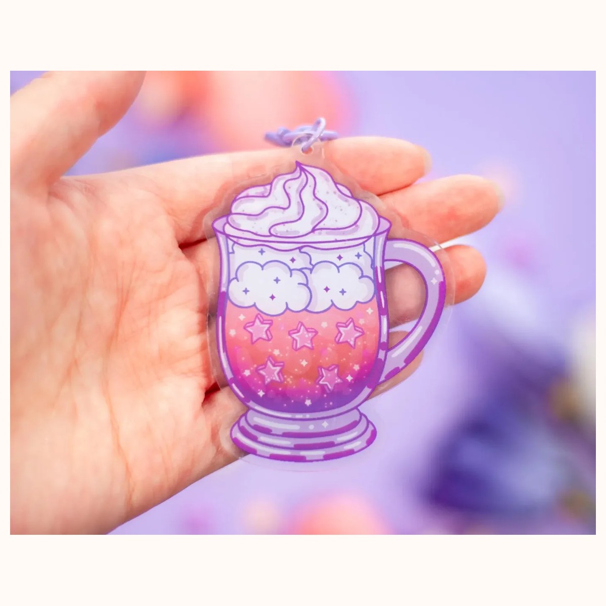 Iced Coffee Aesthetic Cute Acrylic Charm Keychain view 2