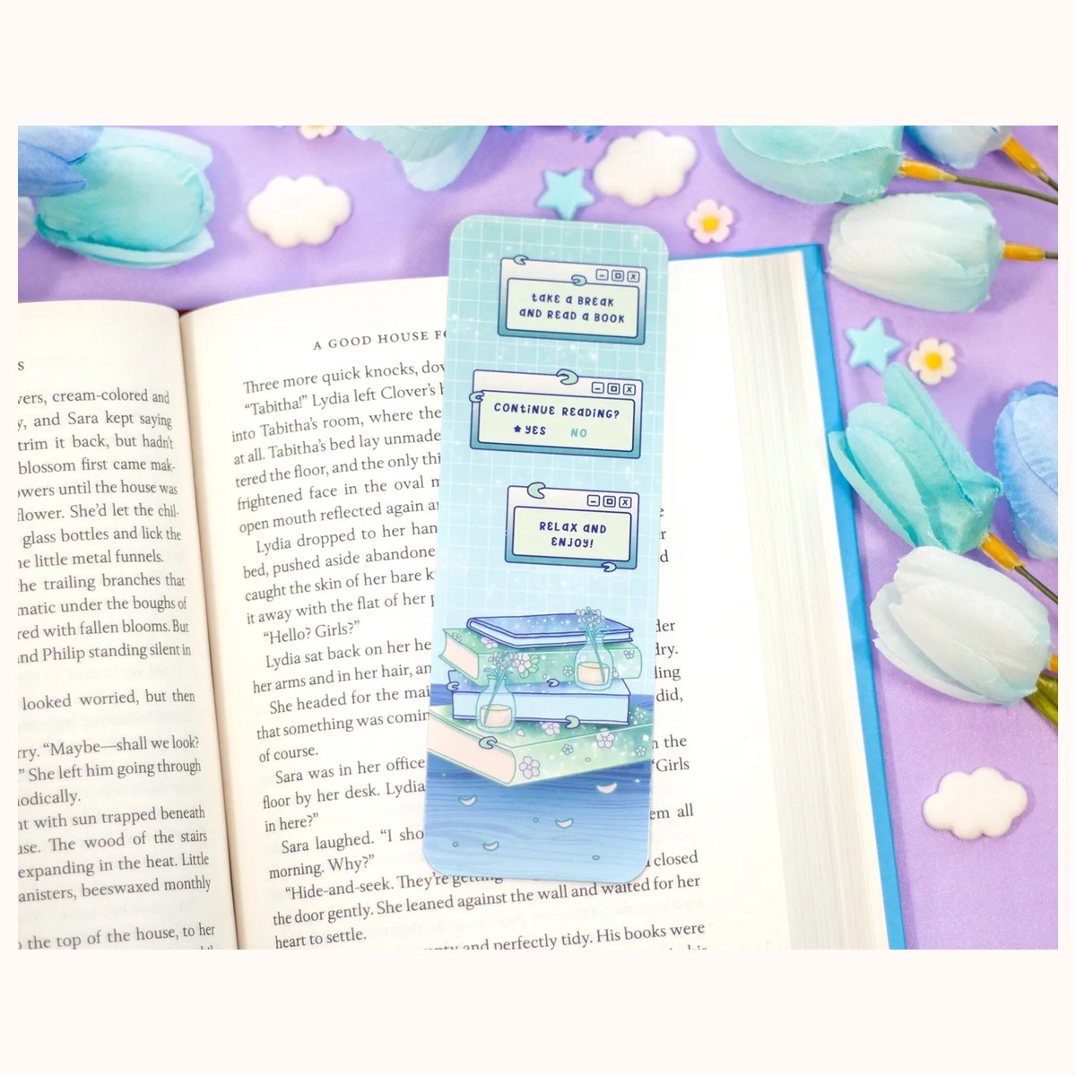 Stacked Books Cute Aesthetic Bookmark view 4