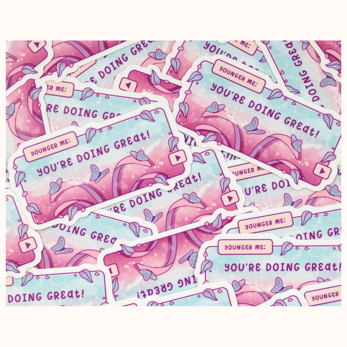 You're Doing Great Cute Aesthetic Vinyl Sticker view 3