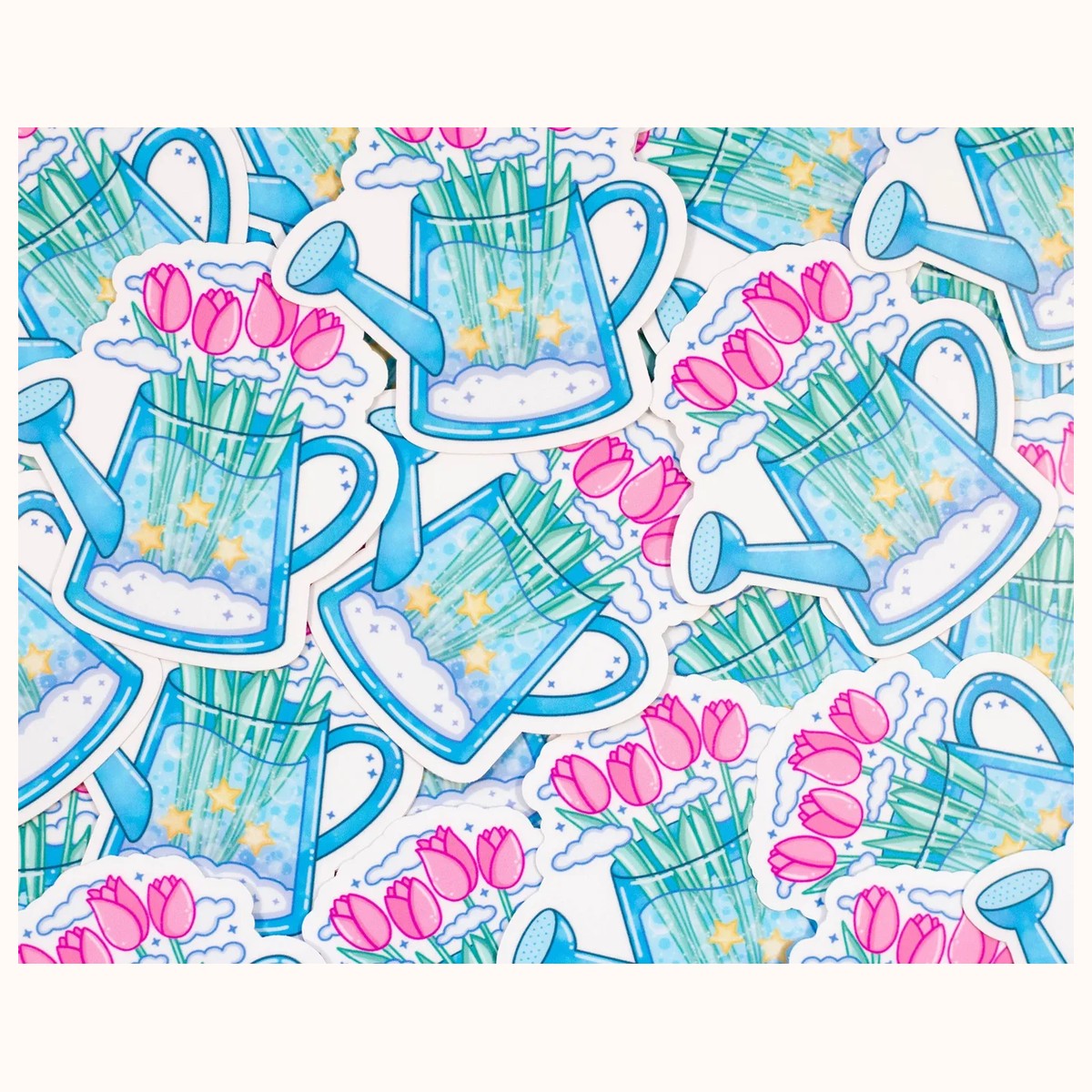 Watering Can Cute Aesthetic Vinyl Sticker view 3