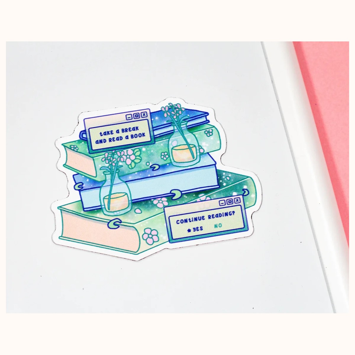 Stacked Books Aesthetic Cute Aesthetic Fridge Board Magnet by Farouk Book Store