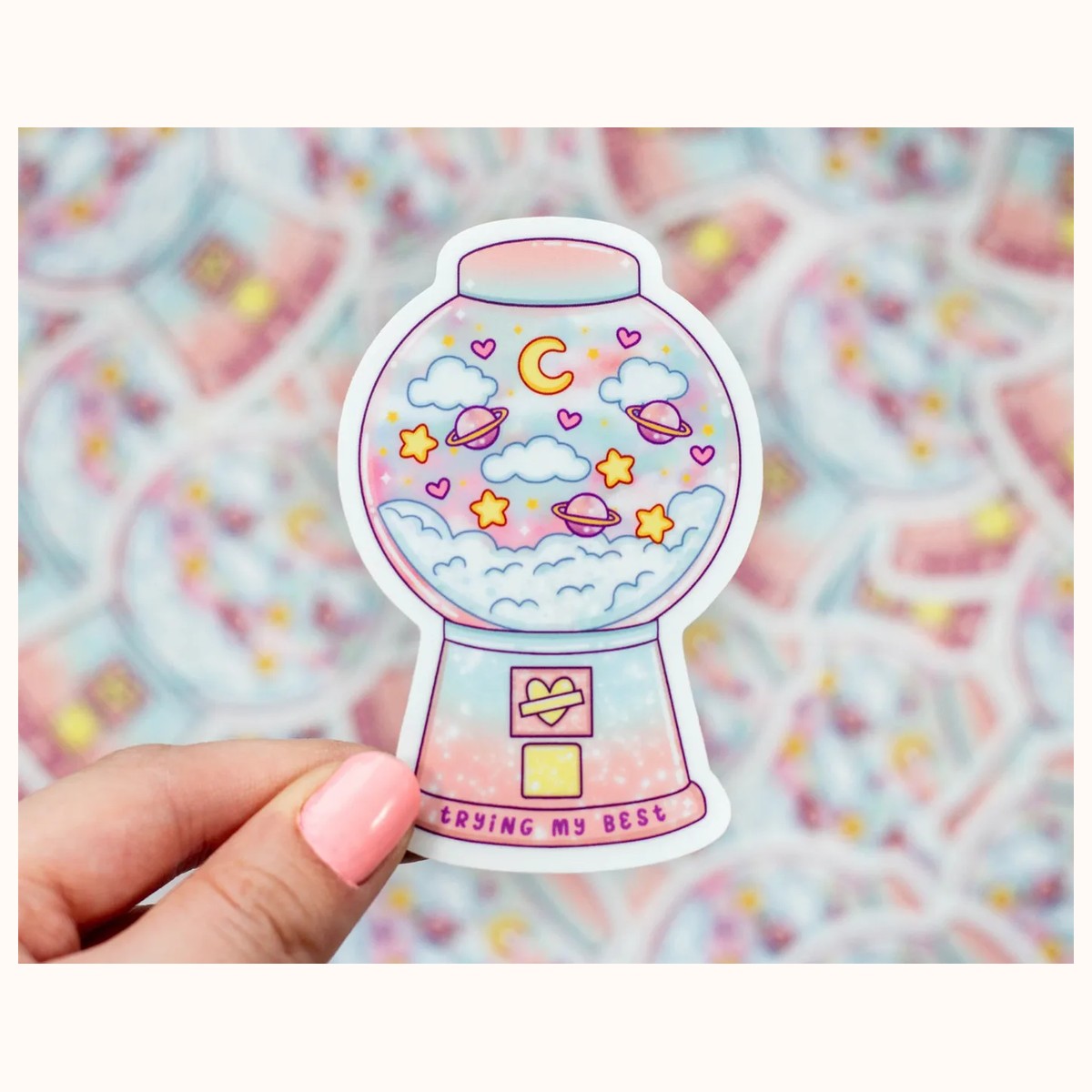 Gumball Machine Cute Vinyl Waterproof Sticker | Kawaii Aesthetic by Farouk Book Store