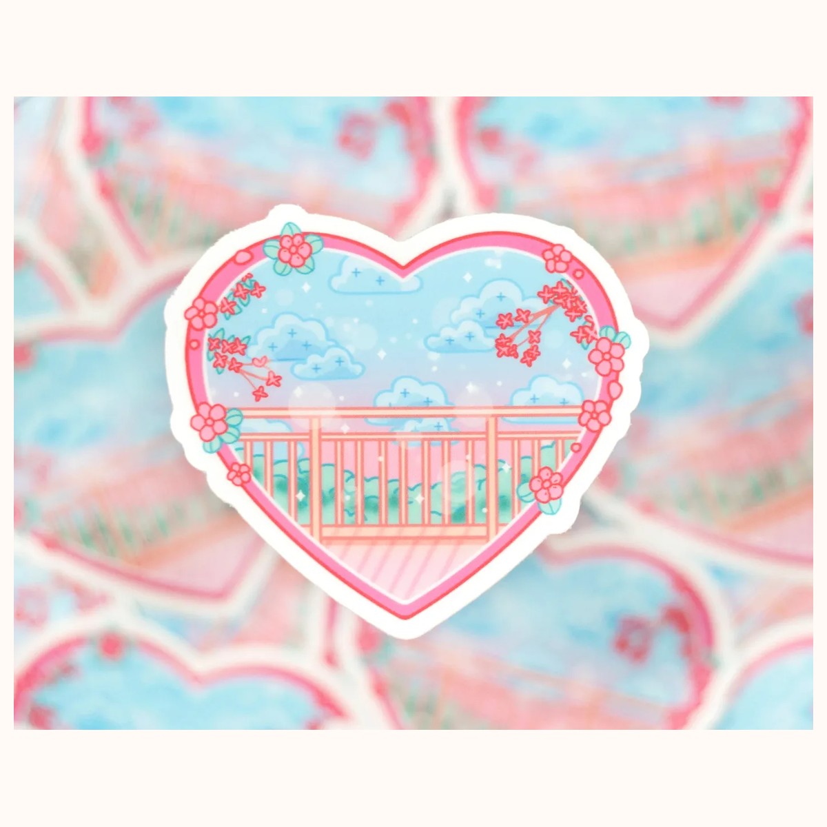 Sweet Afternoon Window Cute Dreamy Vinyl Sticker - Waterproof, Matte view 2