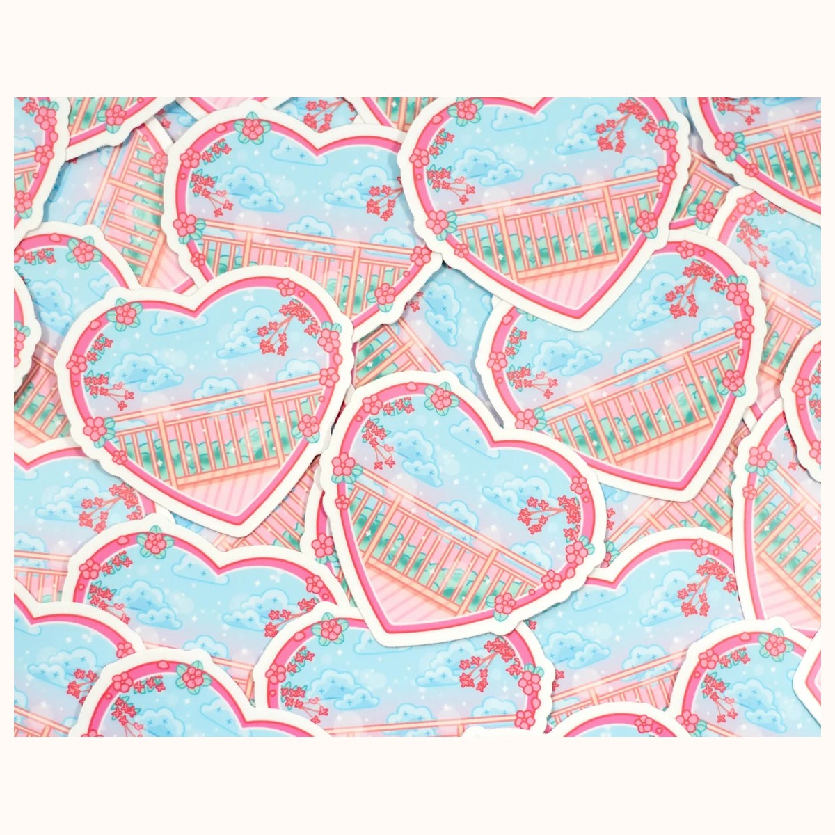 Sweet Afternoon Window Cute Dreamy Vinyl Sticker - Waterproof, Matte view 3
