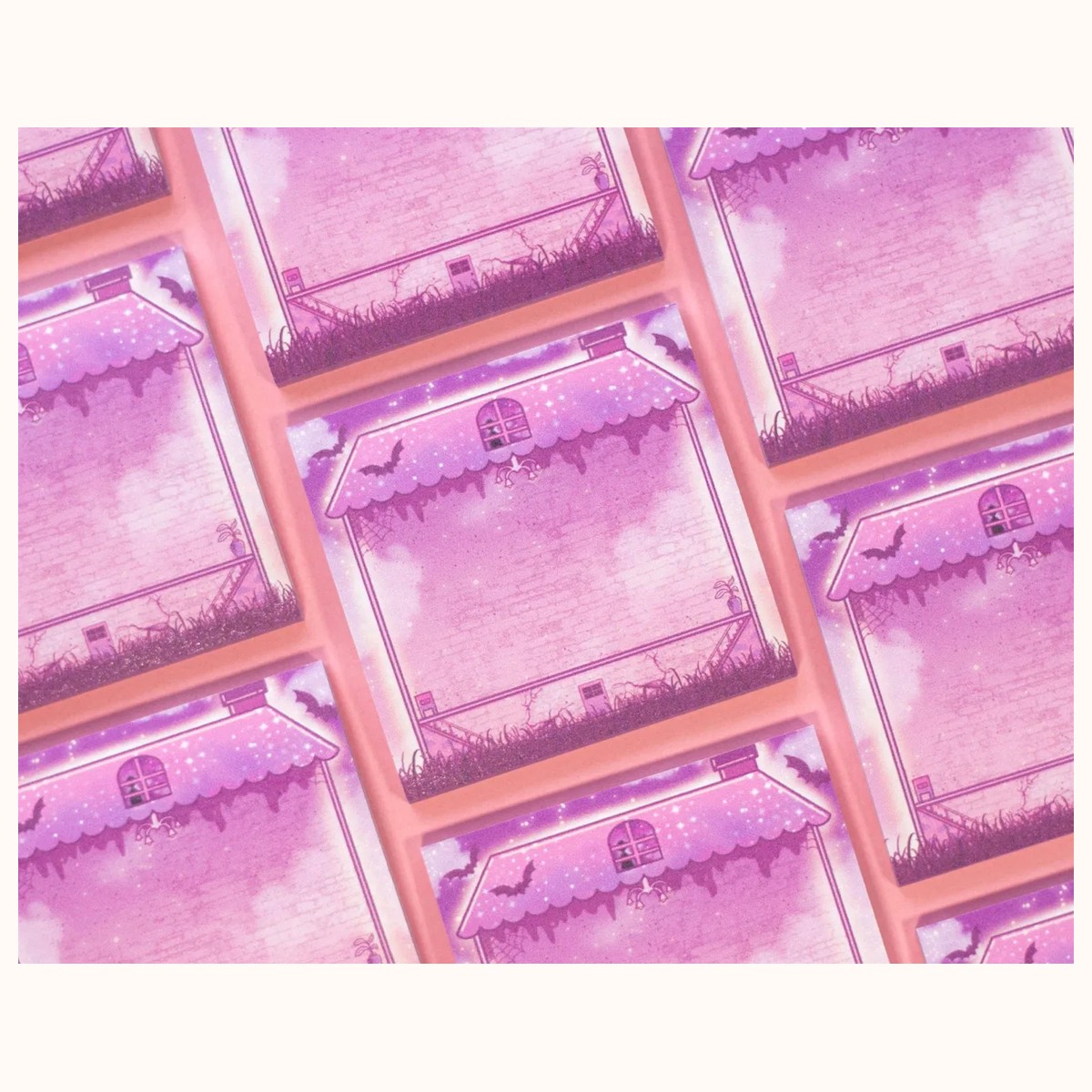 Haunted House Spooky Halloween Aesthetic Sticky Note Memo Pad | Kawaii Aesthetic view 3