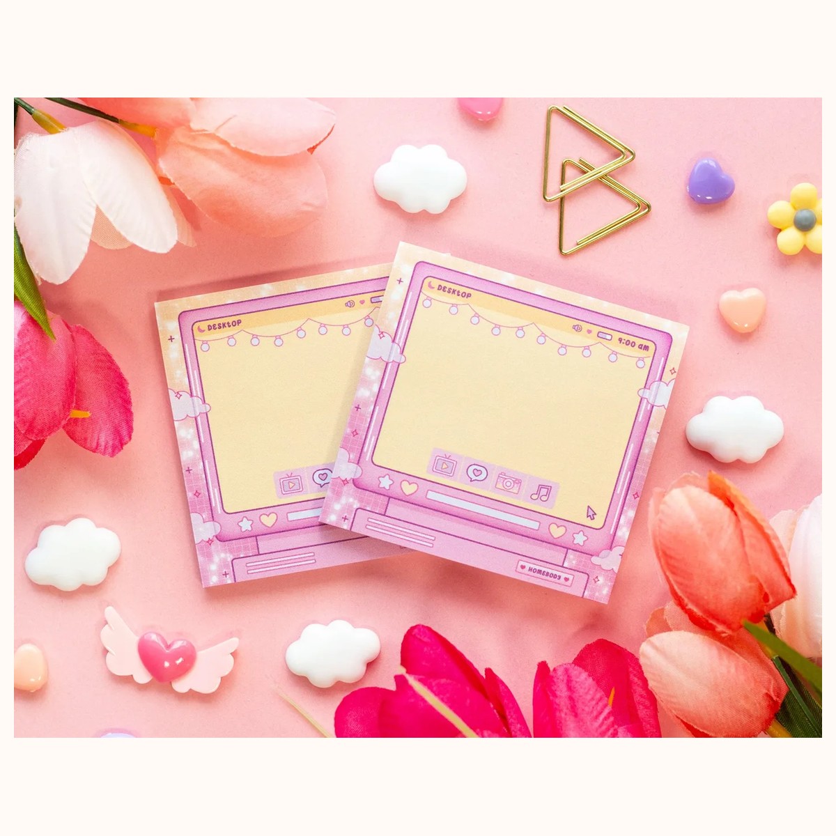 Homebody Aesthetic Cute Sticky Note Memo Pad by Farouk Book Store
