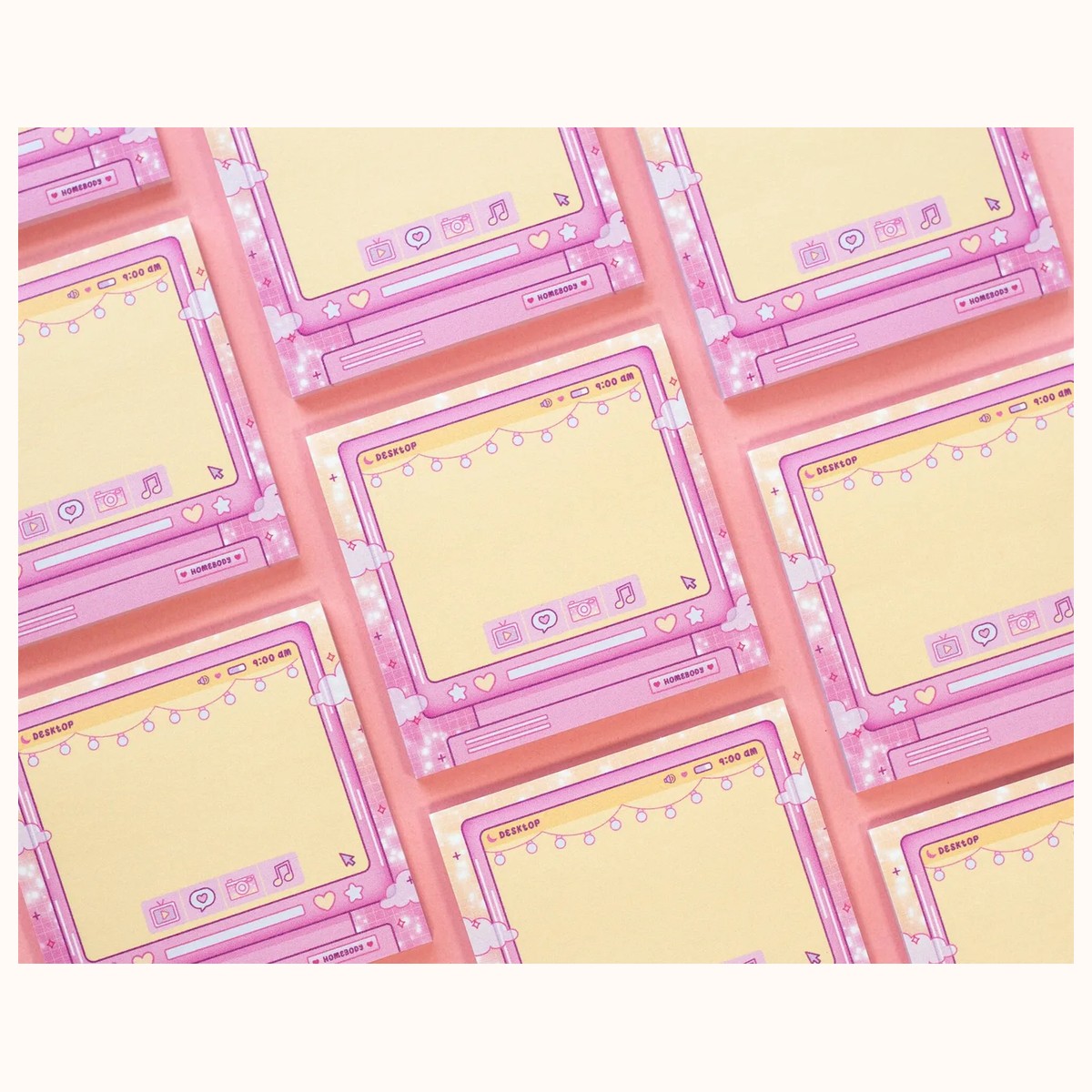 Homebody Aesthetic Cute Sticky Note Memo Pad view 3