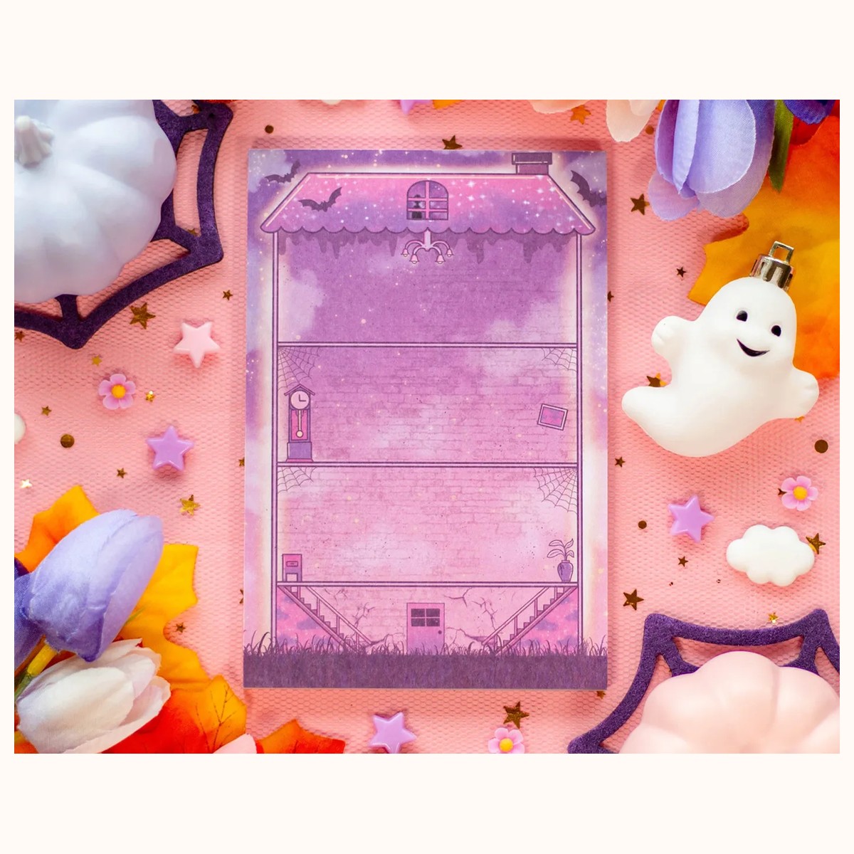 Haunted House Spooky Halloween Aesthetic Cute Memo Notepad by Farouk Book Store