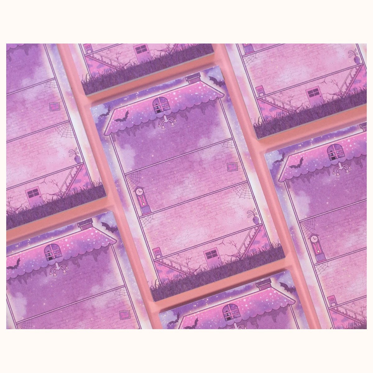 Haunted House Spooky Halloween Aesthetic Cute Memo Notepad view 3