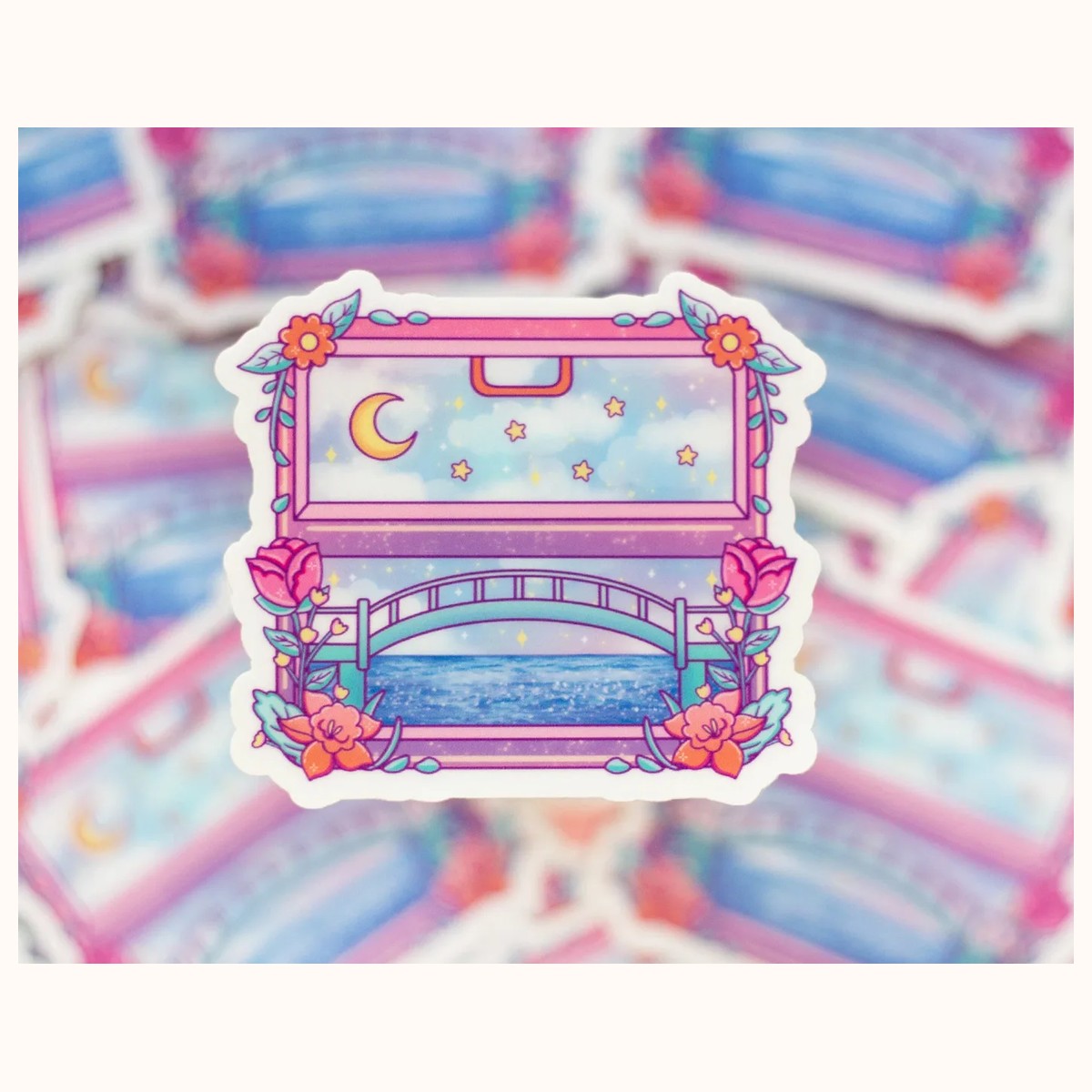 Train Window Vinyl Waterproof Sticker | Cute Kawaii Dreamy Aesthetic Laptop Decal view 3