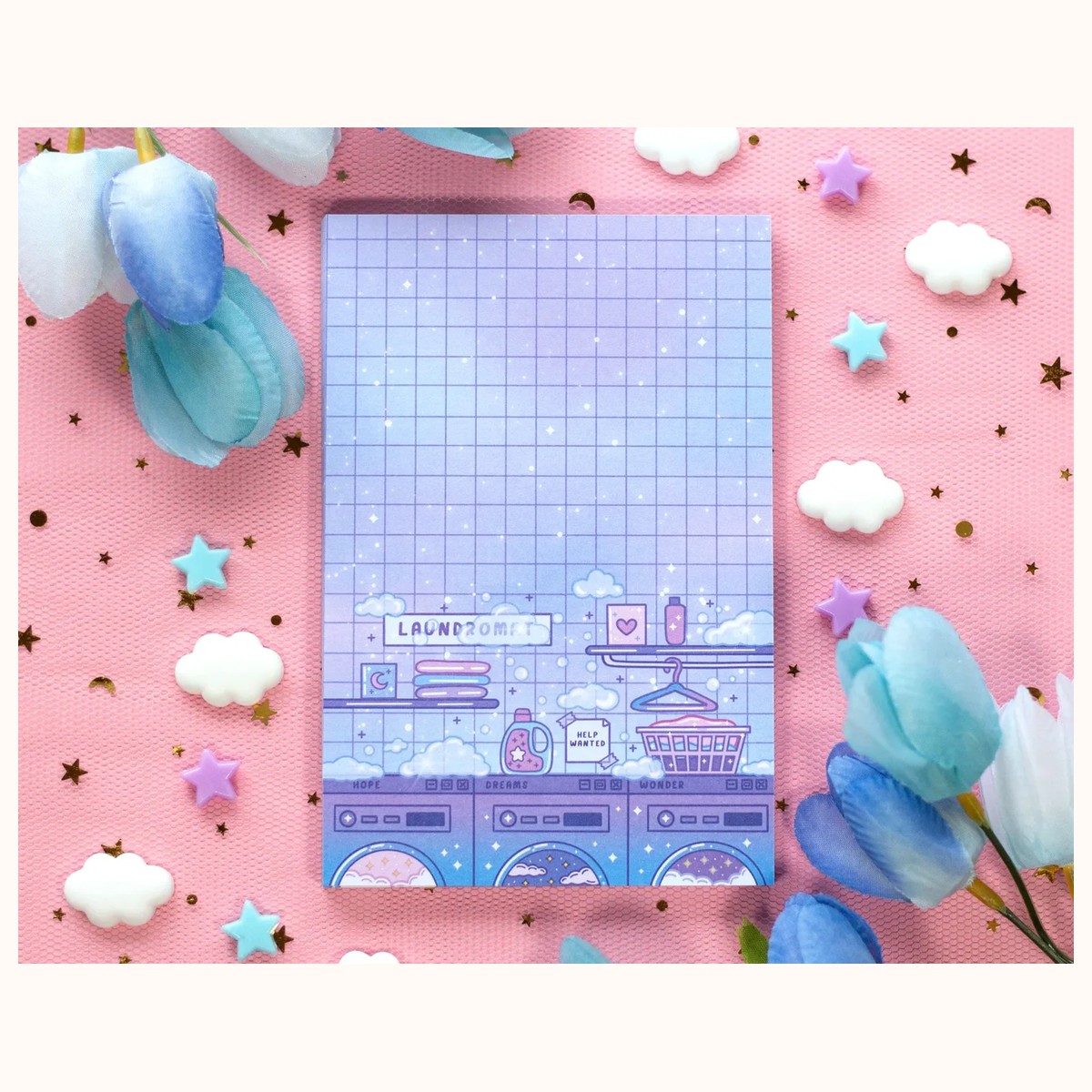 Laundromat Notepad | Cute Dreamy Kawaii Aesthetic Stationery Memo Pad by Farouk Book Store