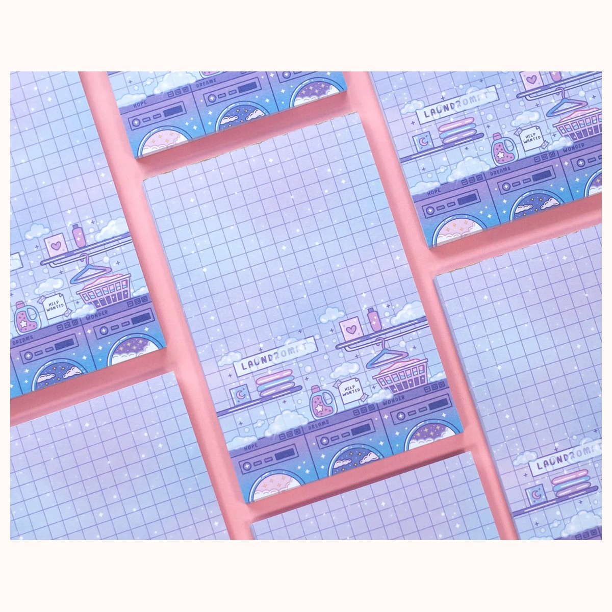 Laundromat Notepad | Cute Dreamy Kawaii Aesthetic Stationery Memo Pad view 3