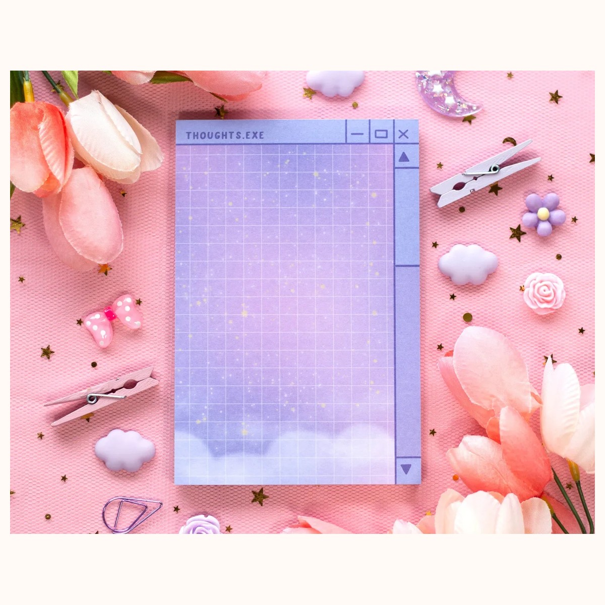 Dreamy Thoughts Notepad | Cute Kawaii Aesthetic Stationery Memo Pad by Farouk Book Store