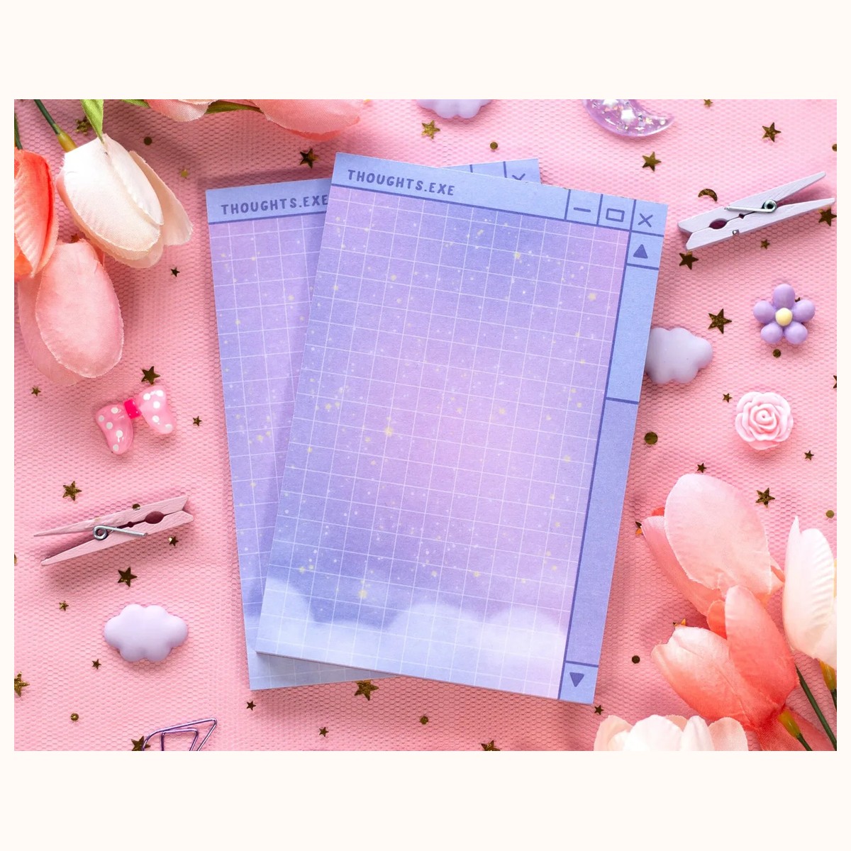 Dreamy Thoughts Notepad | Cute Kawaii Aesthetic Stationery Memo Pad view 3
